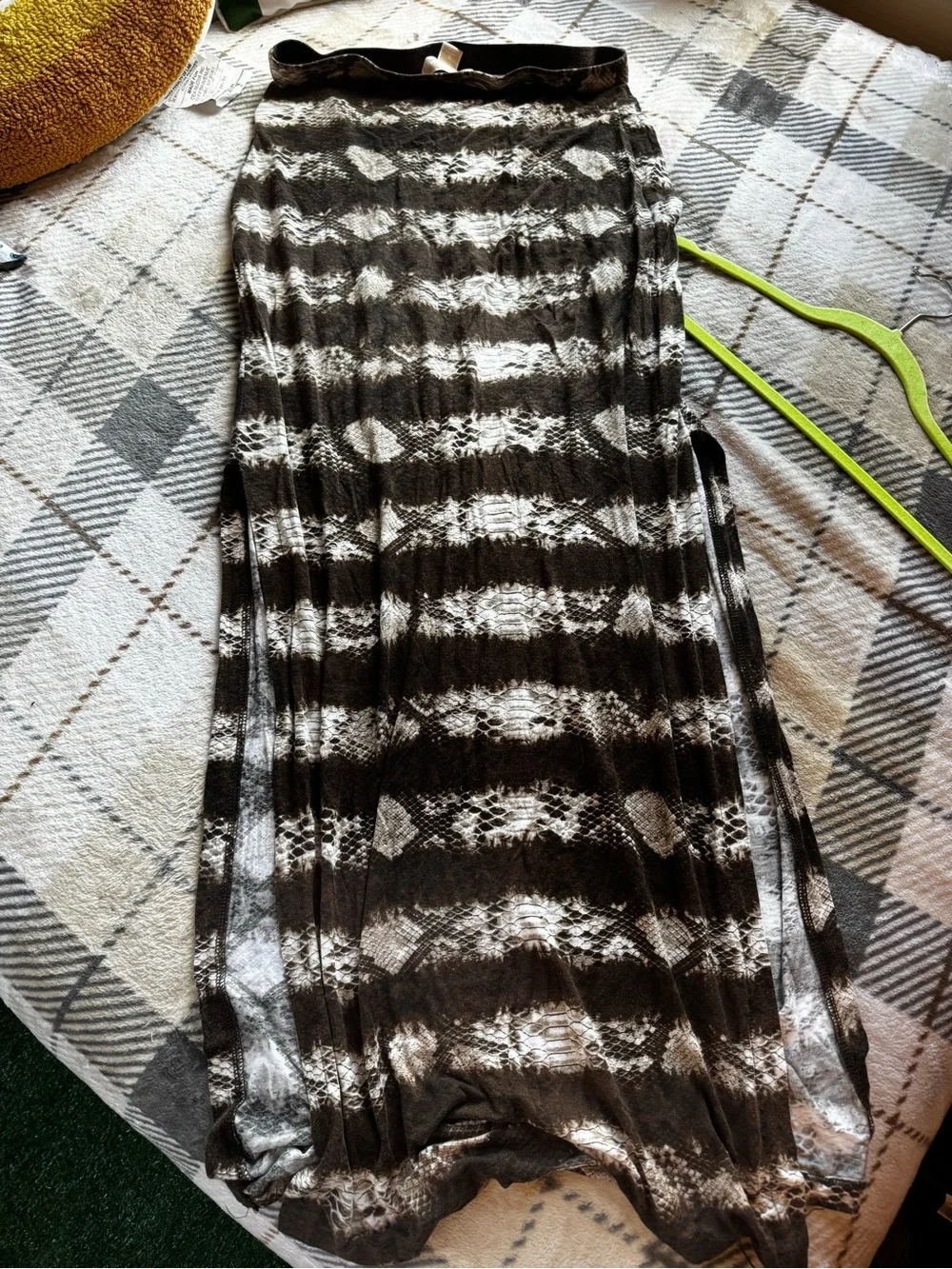 Michael Kors Brown and White Striped Maxi Skirt